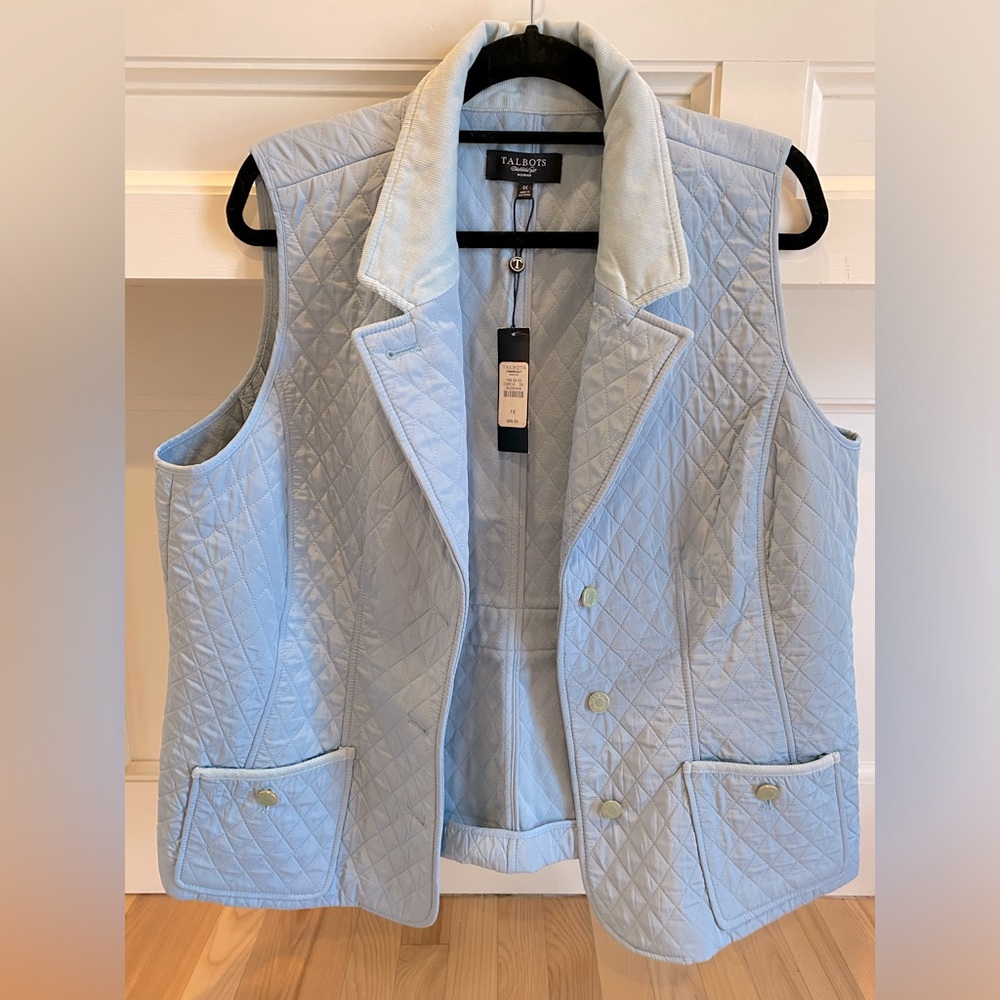 Talbots Woman’s 1X light blue vest.